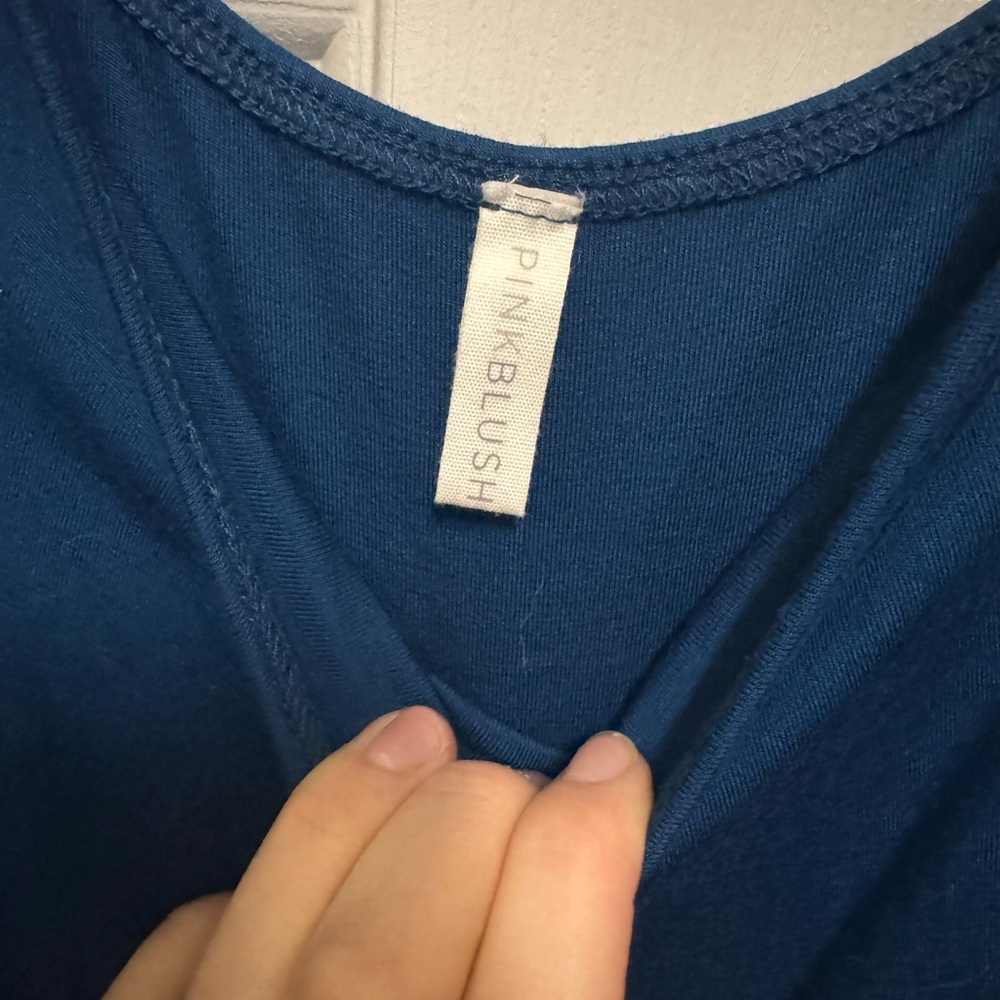 Pinkblush Dark Teal Solid Off Shoulder Maternity … - image 3